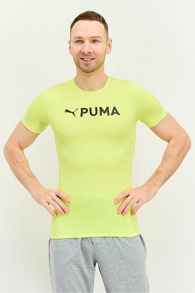 Puma Men Sportswear Fit Short Sleeves Training T-Shirt, Lime Yellow/Black
