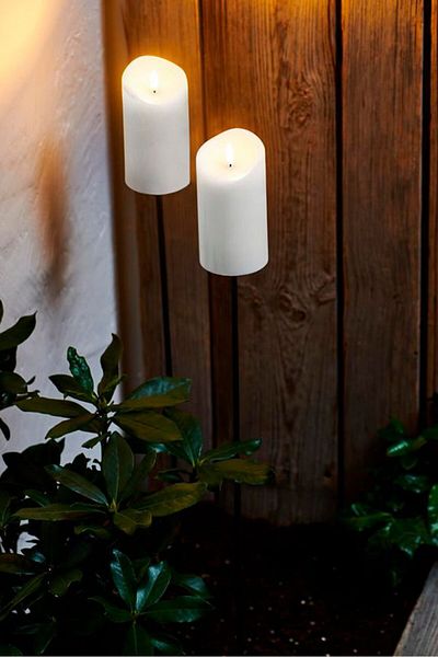 Tchibo 2 Led Real Wax Flames 90 Cm, Beige