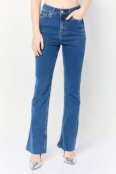 Esprit Women Regular Fit Washed Stretchable Bootcut Denim, Blue
