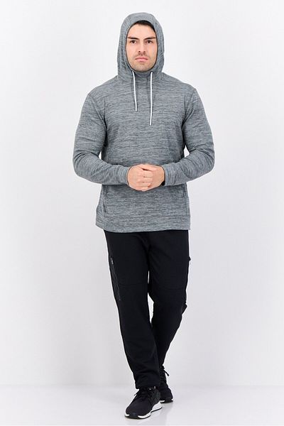 motion Men Sportswear Fit Long Sleeve Outdoor Hoodie, Heather Grey