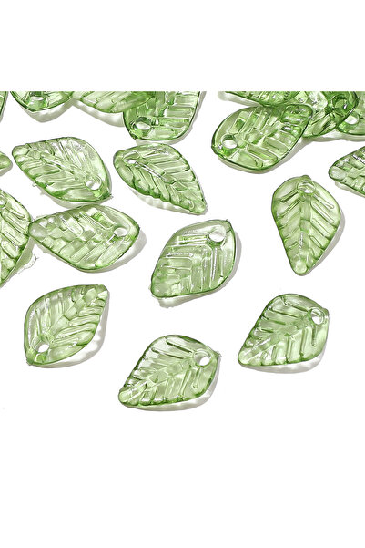 Choice 50 قطعة 02LGN 10/50 قطعة من خرز أوراق الشجر الصغيرة المصنوعة يدويًا من...