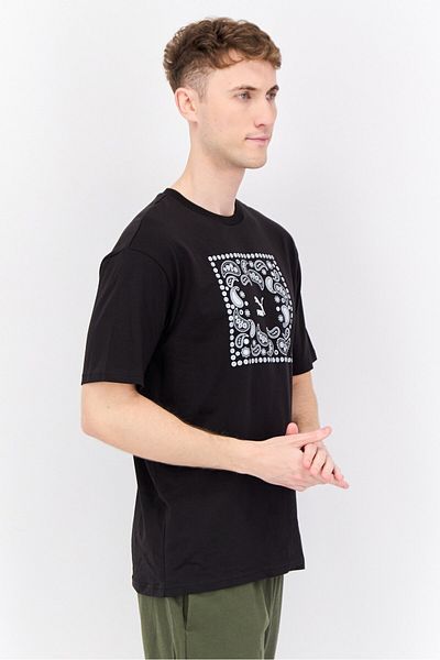 Puma Men Relaxed Fit Short Sleeve Outdoor T-Shirts, Black/White
