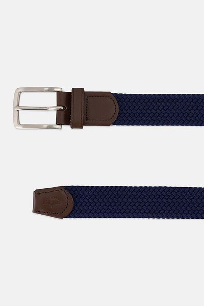 Dockers Men Woven Braided Belt , Navy Blue