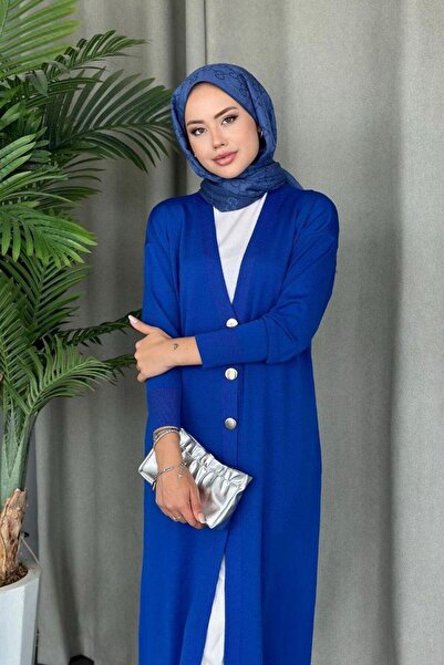 Şulemoda Giyim Saks Color Long Cold String Cardigan