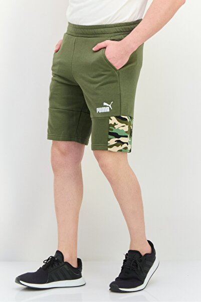 Puma Men Sportswear Fit Camouflage Outdoor Shorts, Olive