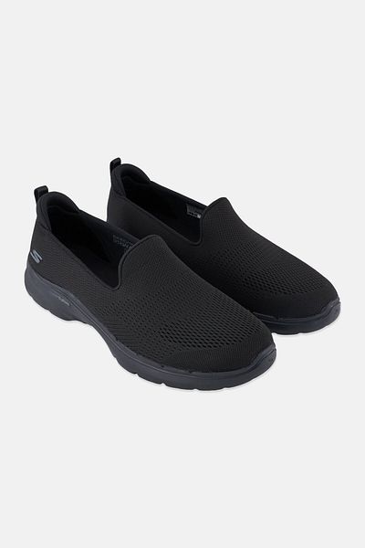 SKECHERS Women Go Walk 6 - Ocean Splash Slip On Shoes, Black