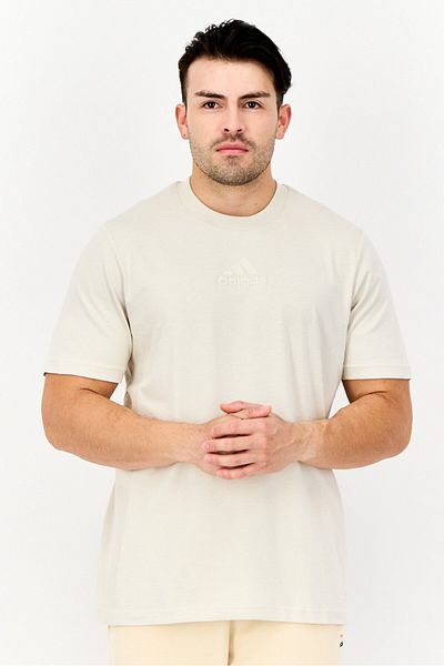 adidas Men Sportswear Fit Short Sleeves Outdoor T-Shirt, Beige