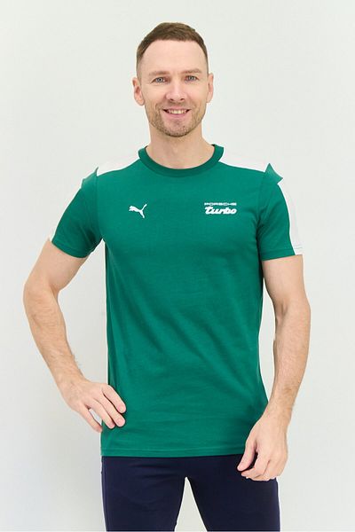 Puma Men Sportwear Fit Short Sleeves Training T-Shirt, Green/White