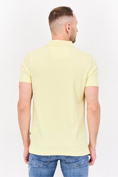 Nautica Men Slim Fit Embroidered Logo Short Sleeve Polo Shirt, Yellow