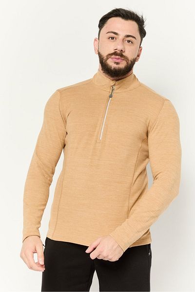 motion Men Sportswear Fit Long Sleeve Outdoor Sweatshirts, Tan