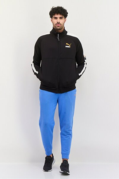 Puma Men Sportswear Fit Long Sleeves Outdoor T7 Track Jacket, Black/White