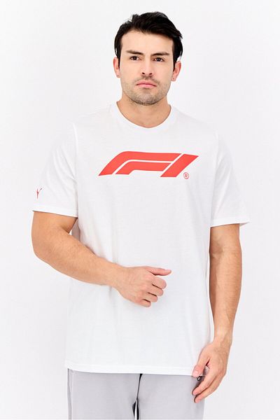 Puma Men Sportswear Fit Short Sleeves F1 Motorsport Training T-Shirt, White/Red
