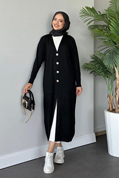 Şulemoda Giyim Black Long Cold String Cardigan