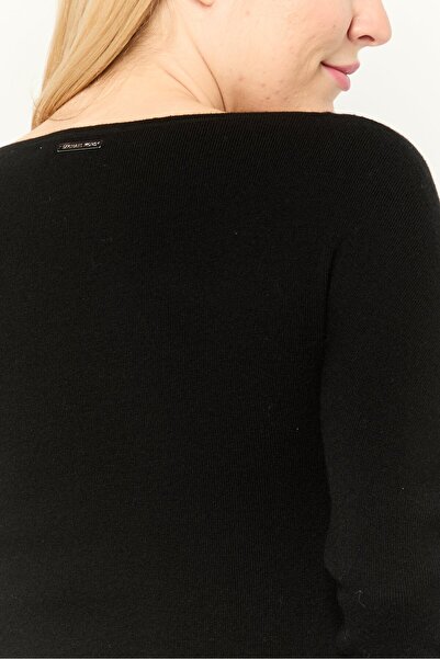 Michael Kors Women Textured Long Sleeve Bodysuit, Black