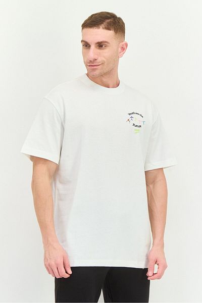 Puma Men Relaxed Fit Short Sleeves Outdoor T-shirt, White