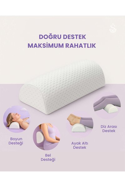 Shine Pillow Ortopedik D-roll Visko Bel Ve Diz Destek Yastığı