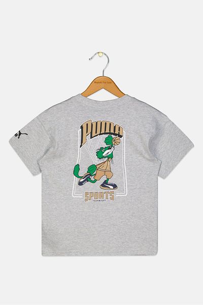 Puma Kids Boy Relaxed Fit Short Sleeves Outdoor T-shirt, Grey