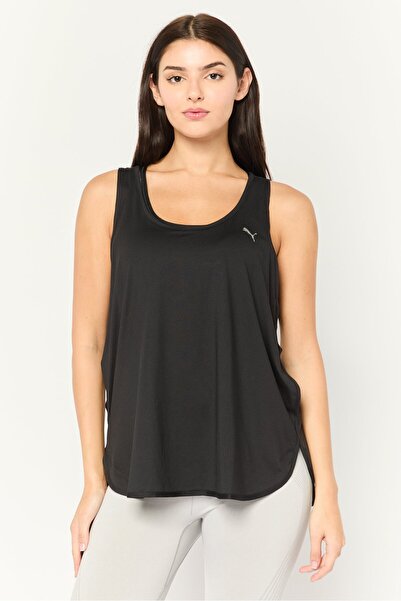 Puma Women Relaxed Fit Brand Logo Sleeveless Outdoor Tank Top, Black
