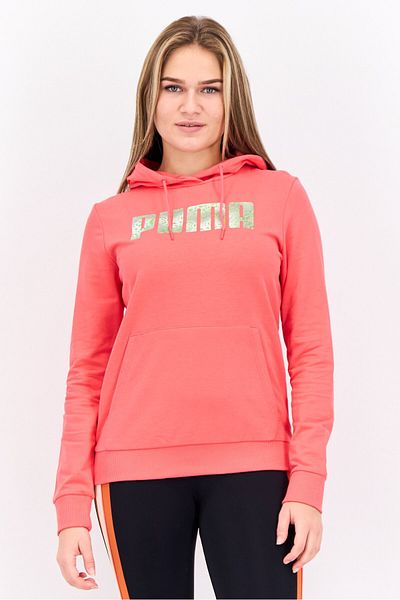 Puma Women Regular Fit Long Sleeves Outdoor Hoodie, Coral