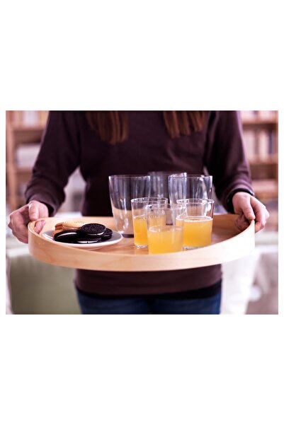 IKEA Skala Round Birch Tray With Handles – 44 Cm, Lightweight, Durable & Easy To Carry For Serving