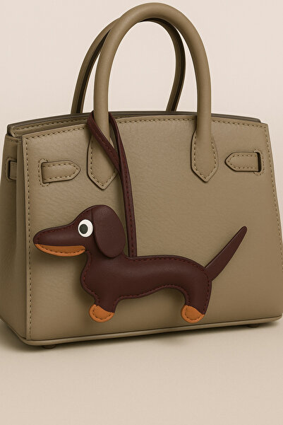 Fivy Τεχνητό δέρμα, χαριτωμένο μπρελόκ με σκύλο σε σχήμα λουκάνικου, στολίδι ...