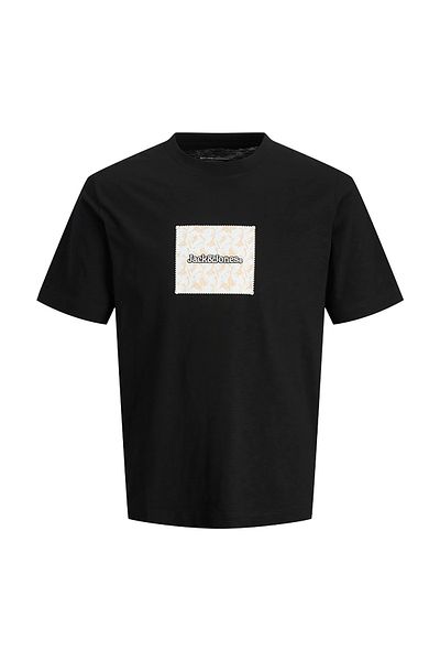 Jack & Jones Ανδρικό μαύρο μπλουζάκι Split Allover Print Branding (12272993-B)