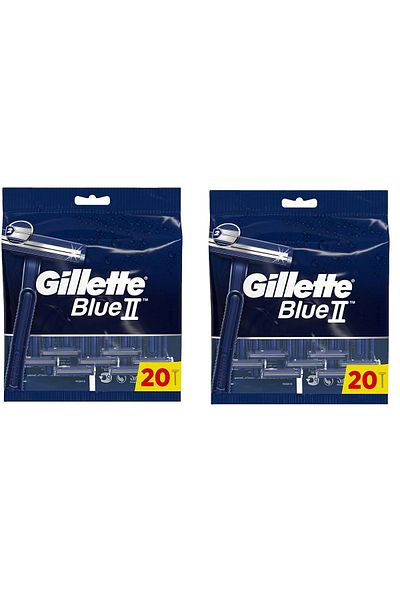 Gillette Blue 2 Use - Extra Large Pack of 20 Shaving Blades7702018552733 X 2 Pieces