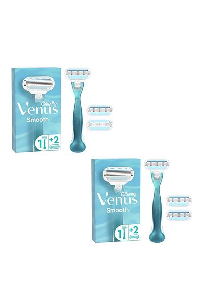 Gillette Venus Smooth Women's Shaver Set of 2 with 2 Refills
