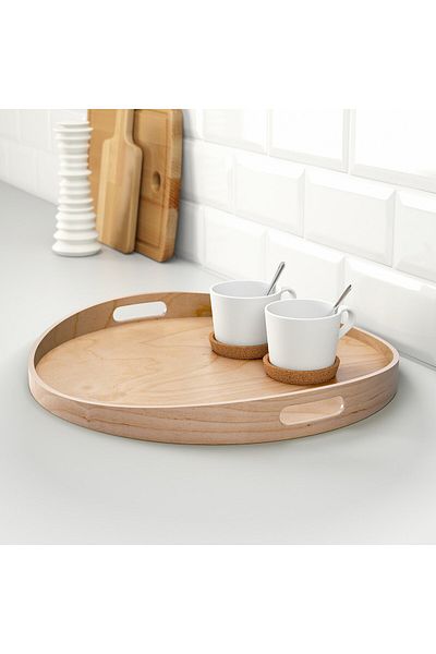 IKEA SKALA Tray Birch 44 cm – Durable, Lightweight Wooden Tray with Sturdy Easy-Grip Handles