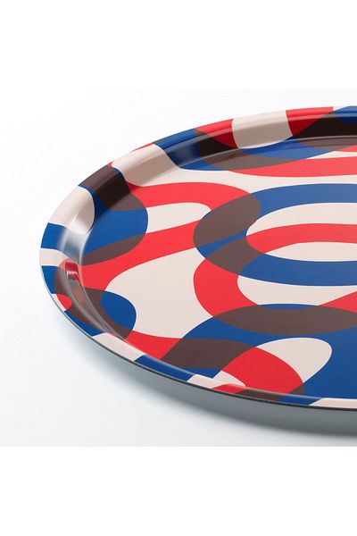 IKEA FRAMKALLA Tray, patterned, 43 cm