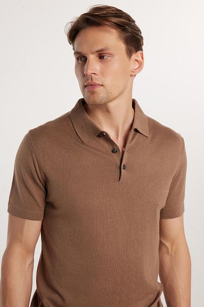 Tudors Ανδρικό Slim Fit Στενό Κομμένο Ελαστικό Πλεκτό Τιραντάκι Βίζον Πολό Σακάκι