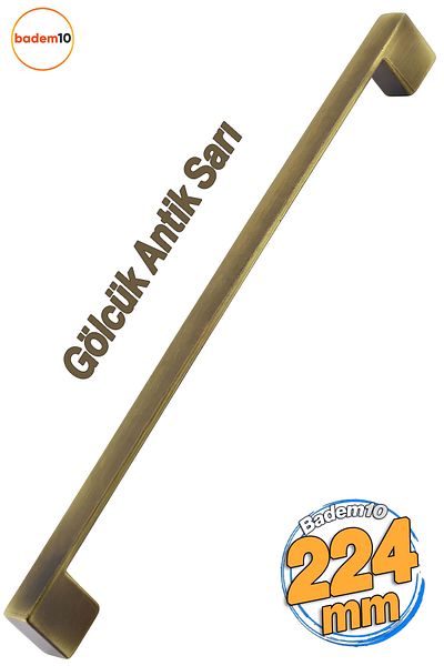 Badem10 Mâner Gölcük Metal anticat galben antic 224 mm Mobilier Bucătărie Sertar Dulap Mâner dulap Mâner