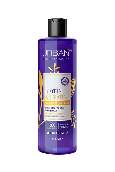 Urban Care Biotin&Keratin Anti-Hair Loss Healthy Growth Aid Hair Care Shampoo Vegan 350 ml