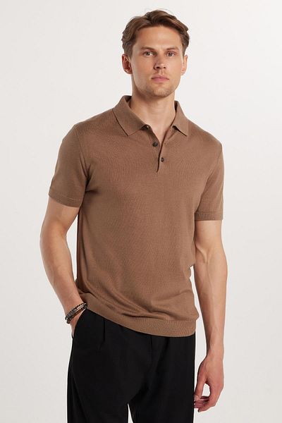 Tudors Ανδρικό Slim Fit Στενό Κομμένο Ελαστικό Πλεκτό Τιραντάκι Βίζον Πολό Σακάκι