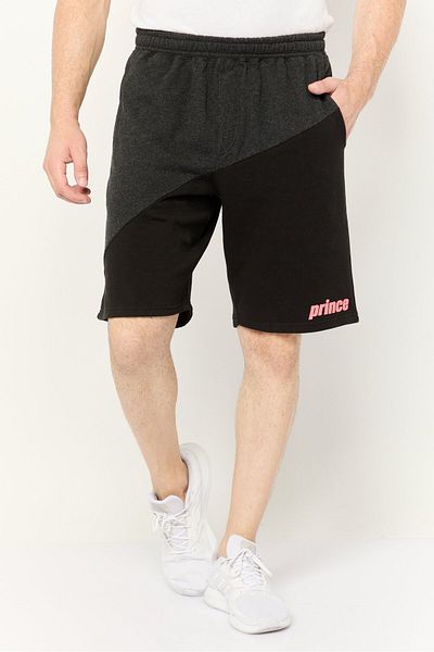 Prince Men Drawstring Two Tone Basic Shorts, Black