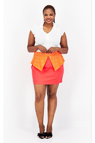 Bar III Women Plus Size Embellished Mini Skirt, Red