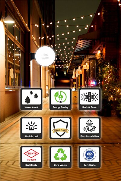 lantern Ayaklı Işıklı Tabela Reklam Panosu | Çift Taraflı | Alüminyum Kasa | ...