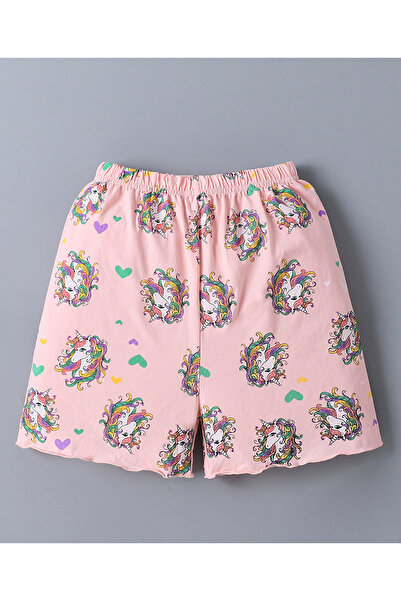 SAPS SAPS 100% Cotton Unicorn Graphic Short Sleeves T-Shirt & All Over Printed Shorts Set - Pink