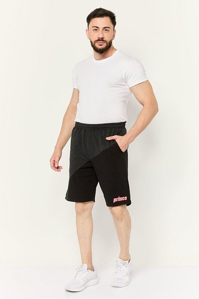 Prince Men Drawstring Two Tone Basic Shorts, Black