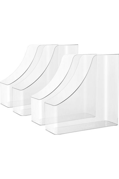 Choice 4PCS A4 Acrylic Vertical Stationery Shelf Transparent PET Desktop File Storage Box Book Artifact Des