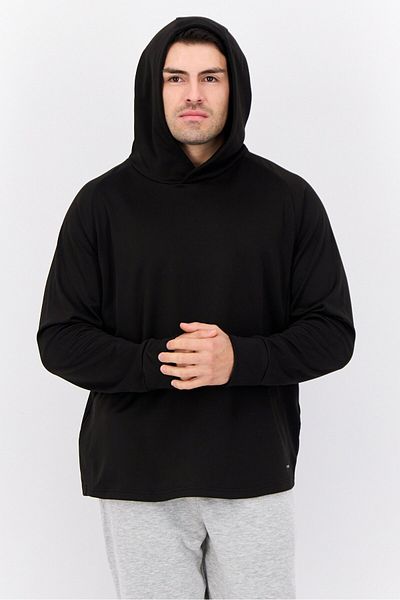 motion Men Sportswear Fit Long Sleeve Training Hoodie, Black
