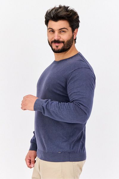 GAS Men Crew Neck Knitted Sweater, Pale Blue