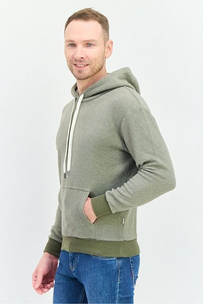 Feat Men Hooded Fleece Drawstring Sweatshirts, Taupe
