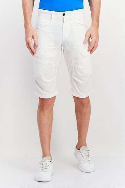 CELIO Men Textured Cargo Shorts, White