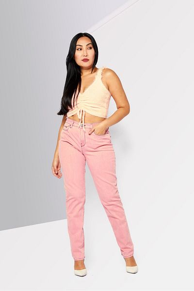 Karl Lagerfeld Women Regular Fit Solid Stretchable Denim, Pink