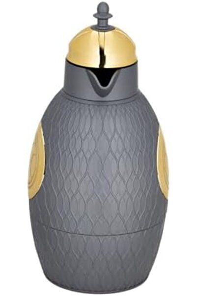 ALSAIF طقم قوارير قهوة وشاي مفرغة من الهواء، رمادي/ذهبي، مانعة للتسرب، تحافظ على سخونة المشروبات، سعة 1.0/0.7 لتر