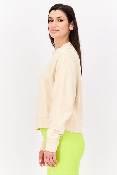 Puma Women Sportswear Fit Long Sleeves Outdoor Sweatshirt, Cream