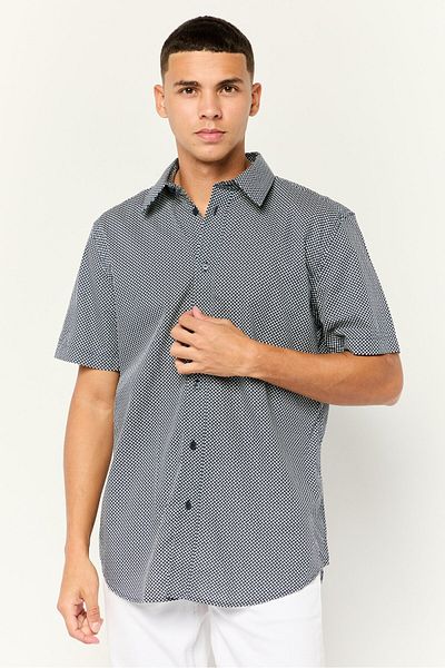 Esprit Men Slim Fit Allover Print Short Sleeves Casual Shirt, Multicolors