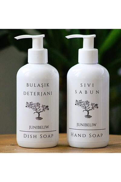 junibeliw 2li Set Beyaz Boş Mika Plastik Şişe Bulaşık Deterjanlık Sıvı Sabun ...