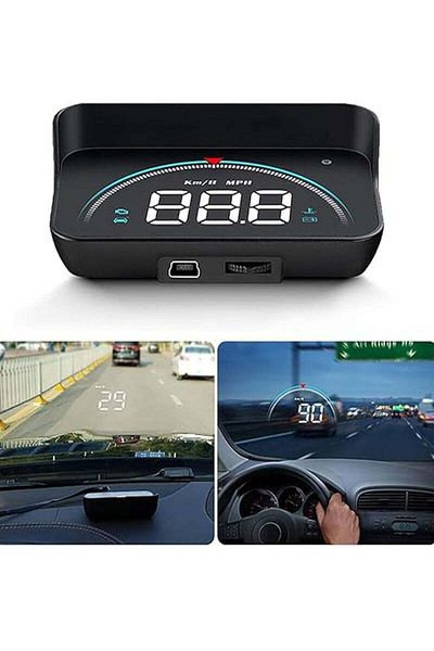 COOYA Hud Flat Panel Display, 3.5-Inch, Multi-function Speed Warning for Vehicles with Obd Ii or Euobd